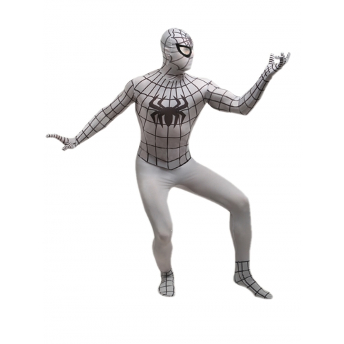White Spandex Spiderman Halloween Costume